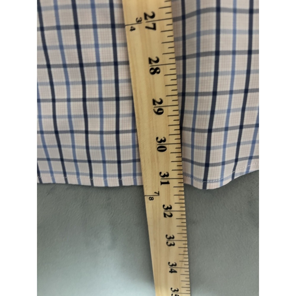 Vineyard Vines Shirt Button Down Classic Fit Whale Madras Blue Geometric Mens L - Picture 8 of 8